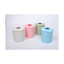Delicate Round Plastic Tissue Box Tissue Box Cover Tissue Holder For Table Decoration